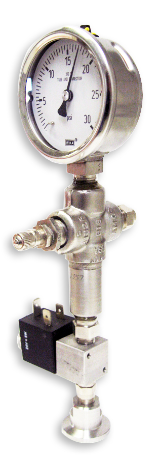 帶壓力計(jì)和電磁閥的開放式漏孔o(hù)penstyle with pressure gauge - solenoid valve - KF16 Flange.jpg